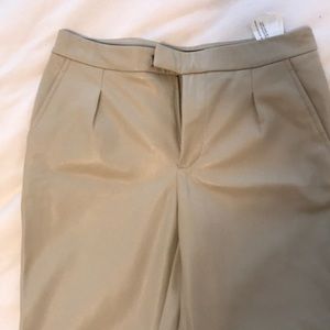 Zara Faux Leather cream pants